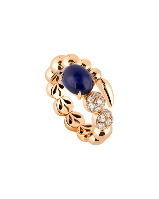 Molu Pırlantalı Lapisli Toplu Yüzük