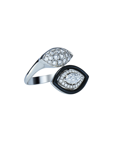 Molu Pırlantalı Markiz Tektaşlı Yüzük	