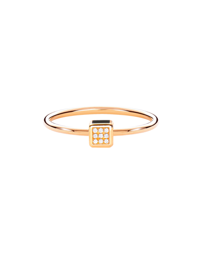 Molu Pırlantalı Siyah Mineli Küp Yüzük	