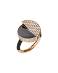 Molu Pırlantalı Siyah Mineli Yüzük	
