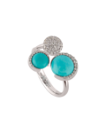 Molu Pırlantalı Turkuaz Toplu Yüzük