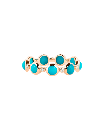 Molu Pırlantalı Turkuazlı Tamtur Yüzük	