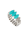 Molu Pırlantalı Turkuazlı Yüzük