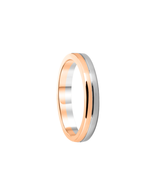 Molu Çift Renkli Düz Alyans