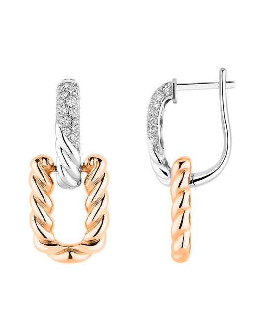 Molu Pırlantalı Burma Küpe	