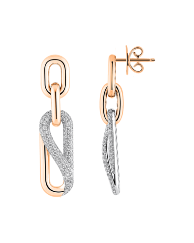 Molu Pırlantalı Kıvrımlı Pave Küpe