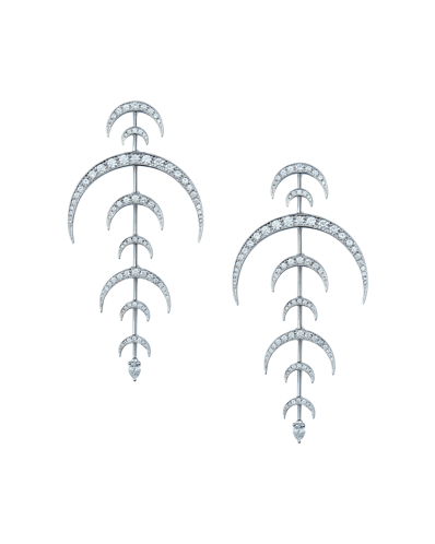 Molu Pırlantalı Moving Moon Küpe	