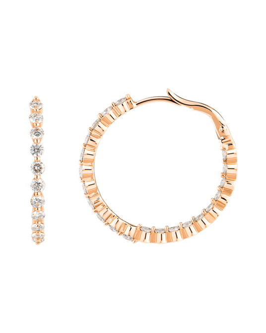 Molu Pırlantalı Orta Halka Küpe	