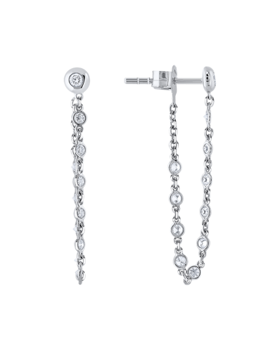 Molu Pırlantalı Sallantalı Zincir Küpe