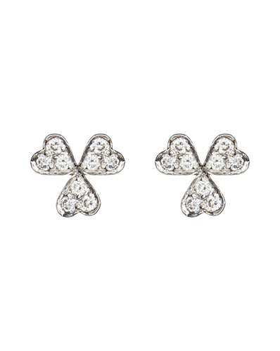 Molu Pırlantalı Yonca Küpe