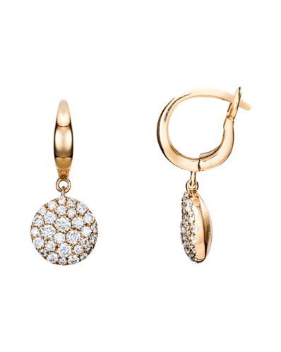 Molu Pırlantalı Yuvarlak Pave Küpe	