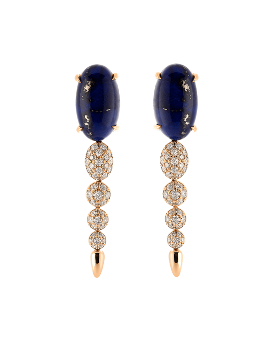 Molu Tropica Pırlantalı Lapisli Sallantılı Küpe