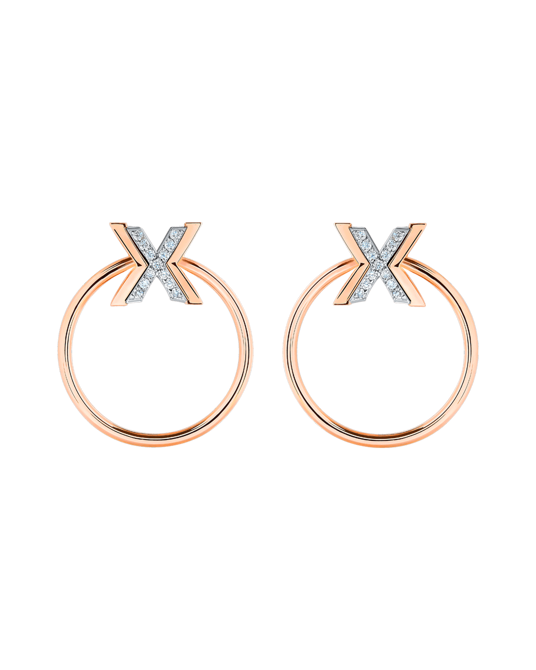 X by Molu IconX Pırlantalı Halka Küpe	