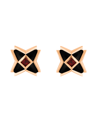 X by Molu IconX Siyah Mineli Yakut Küpe	