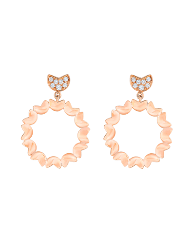 X by Molu Tulips Pırlantalı Sallantılı Halka Küpe	