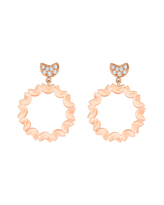 X by Molu Tulips Pırlantalı Sallantılı Halka Küpe	