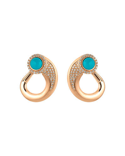 Picture of Tropica Pırlantalı Turkuaz Küpe