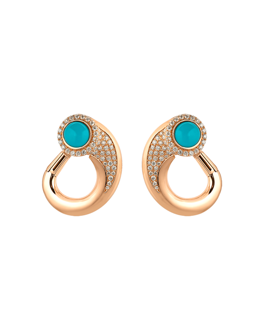 Picture of Tropica Pırlantalı Turkuaz Küpe