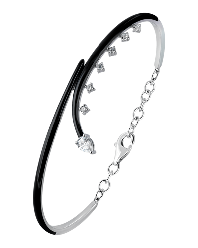 Picture of Molu Damla Pırlantalı Siyah Mineli Kelepçe Bilezik