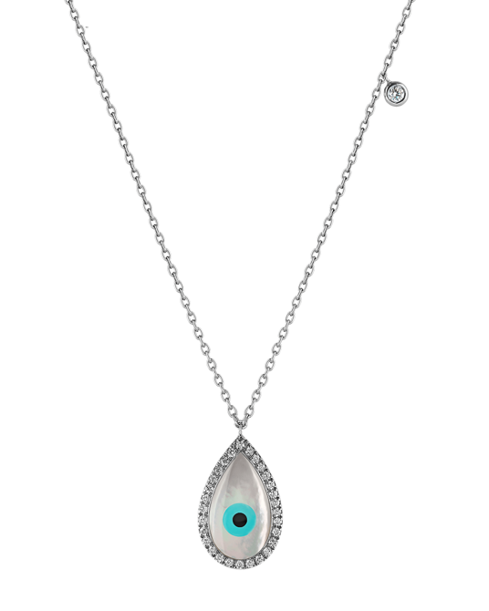 Picture of Molu Pırlantalı Damla Gözlü Kolye