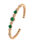 Picture of Tropica Colors Pırlantalı Malahitli Üç Taşlı Kelepçe Bilezik