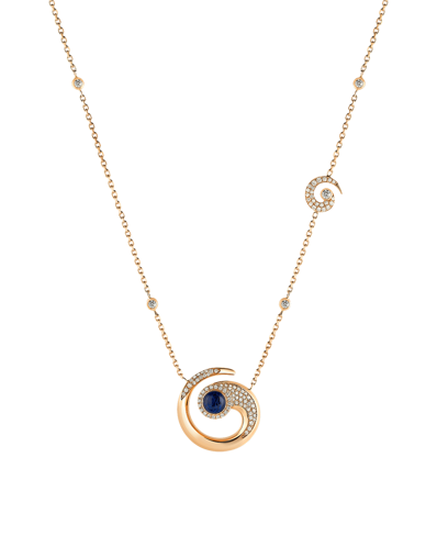 Tropica Pırlantalı Lapis Lazuli Spiral Kolye