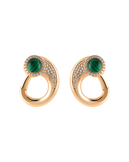 Tropica Pırlantalı Malahitli Küpe