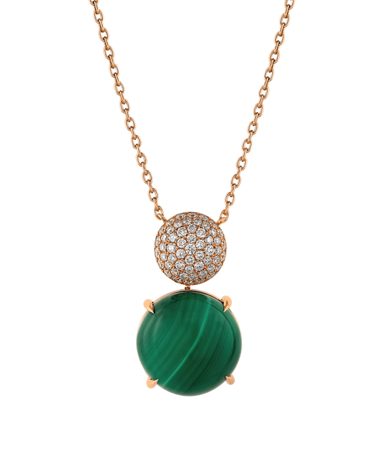 Picture of Tropica Colors Pırlantalı Malahitli Kolye