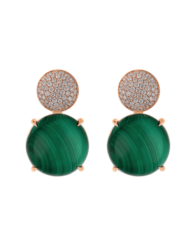 Picture of Tropica Colors Pırlantalı Malahitli Küpe