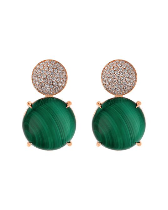 Picture of Tropica Colors Pırlantalı Malahitli Küpe