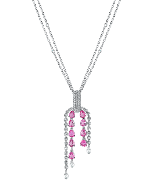 Picture of Today's Princess Pırlantalı Pembe Safirli Kolye