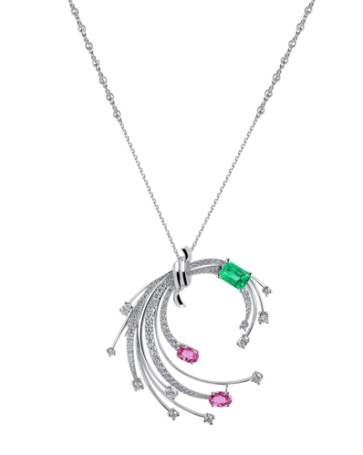 Picture of Today's Princess Pırlantalı Zümrütlü Pembe Safirli Kolye