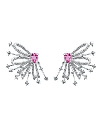 Picture of Today's Princess Pırlantalı Pembe Safirli Küpe