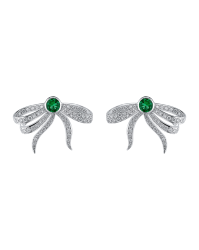 Picture of Today's Princess Pırlantalı Zümrütlü Kurdele Küpe