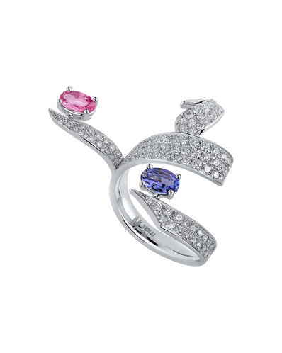 Today's Princess Pırlantalı Pembe Safirli Tanzanitli Yüzük