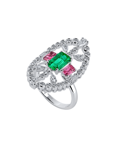 Picture of Today's Princess Pırlantalı Zümrüt ve Pembe Safirli Yüzük