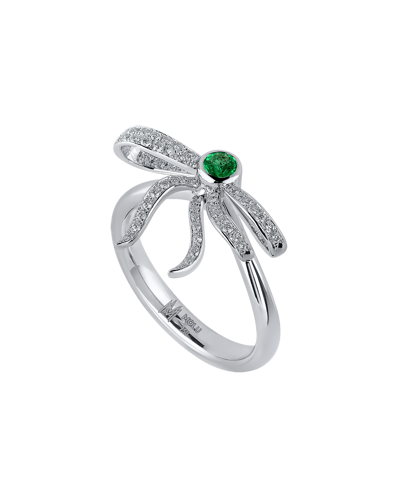 Today's Princess Pırlantalı Zümrütlü Kurdele Yüzük