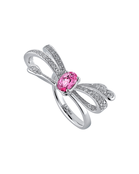 Today's Princess Pırlantalı Pembe Safirli Kurdele Yüzük