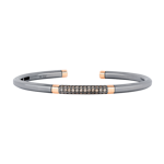 Picture of Molu Kahve Pırlantalı Gümüş Bilezik