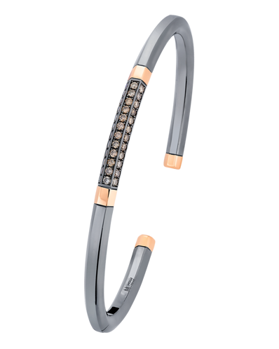 Picture of Molu Kahve Pırlantalı Gümüş Bilezik