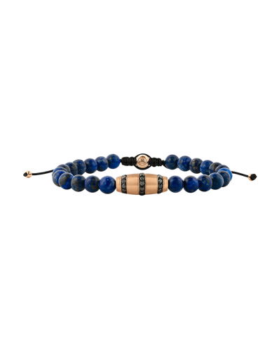 Picture of Molu Siyah Pırlantalı Lapis Makreme Örgü Bilezik