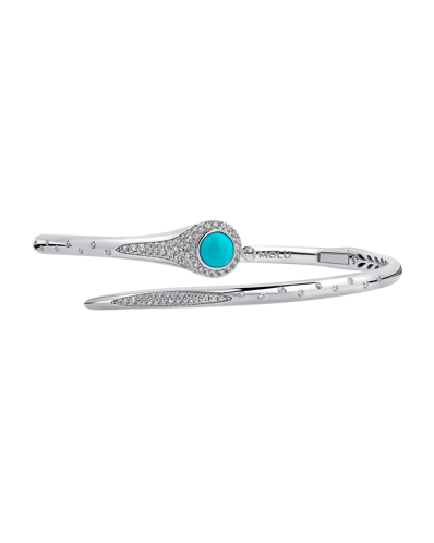 Tropica Pırlantalı Turkuazlı İnce Kelepçe Bilezik