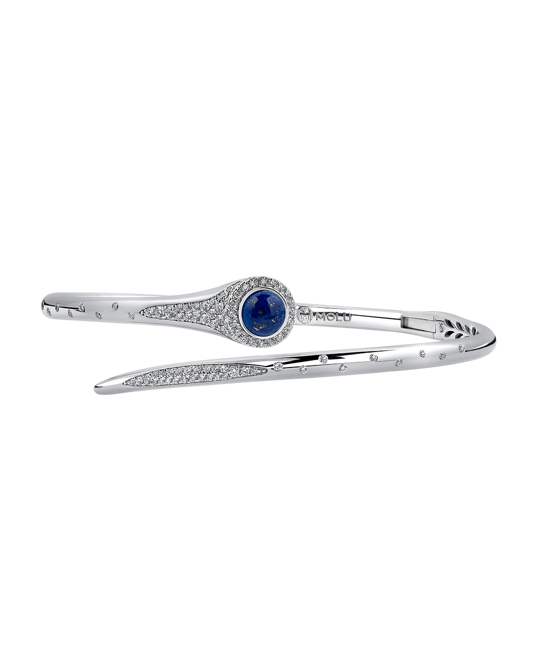 Tropica Pırlantalı Lapis Lazuli İnce Kelepçe Bilezik