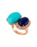 Tropica Colors Pırlantalı Turkuazlı Lapis Lazuli Yüzük