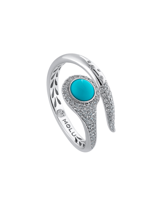 Tropica Pırlantalı Turkuazlı İnce Yüzük