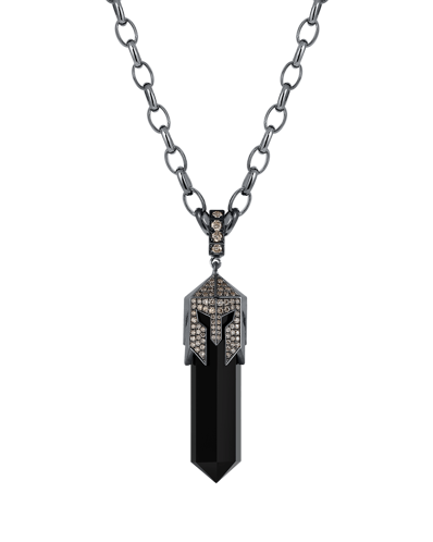 Molu Kahve Pırlantalı Gümüş Kolye