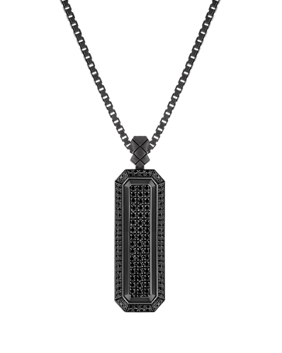 Molu Siyah Pırlantalı Gümüş Kolye