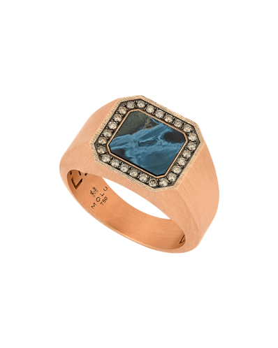 Molu Kahve Pırlantalı Pietersite Taşlı Yüzük