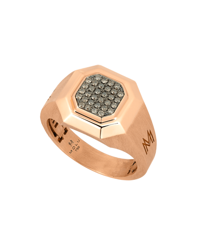 Molu Kahve Pırlantalı Sekizgen Yüzük