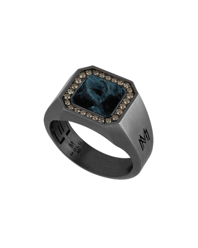 Molu Kahve Pırlantalı Pietersite Taşlı Gümüş Yüzük